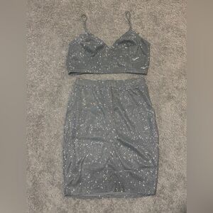 VINTAGE SHOP silver sparkles two piece